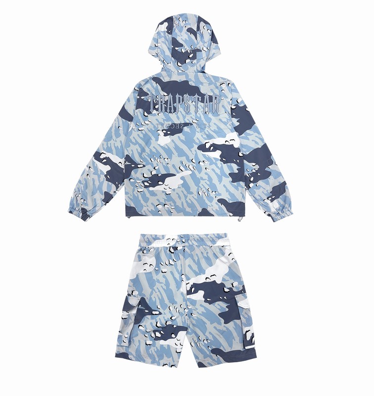 Trapstar Decoded Camo Shorts Blue Camo | TS-64895