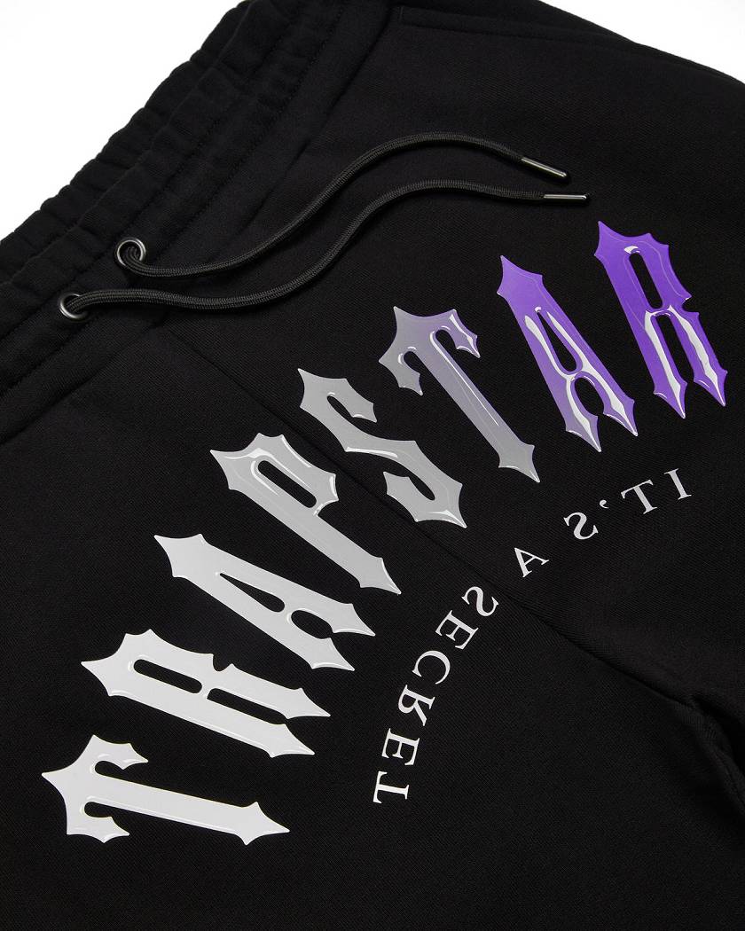 Trapstar Decoded Hooded Gel Tracksuit Black | TS-65381