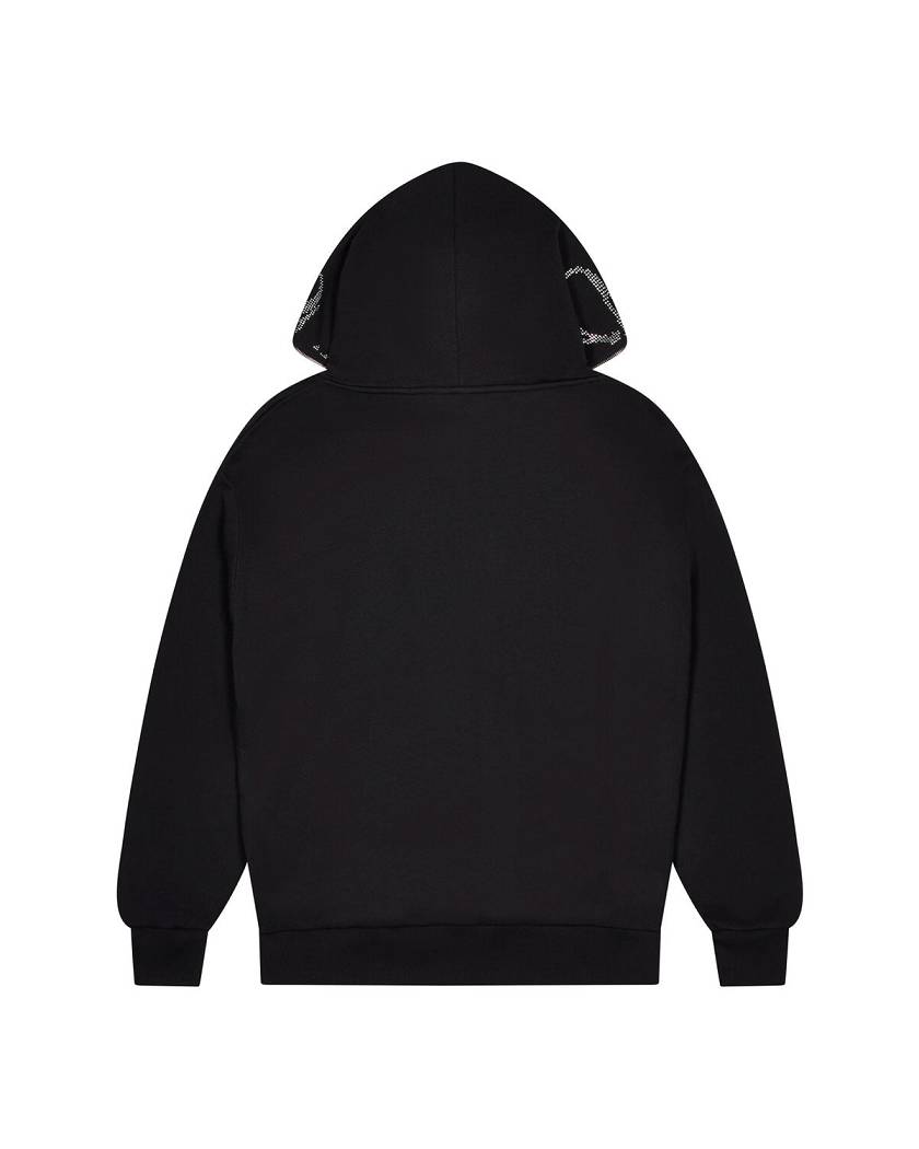 Trapstar Decoded Skull Diamante Hoodie Black | TS-65392
