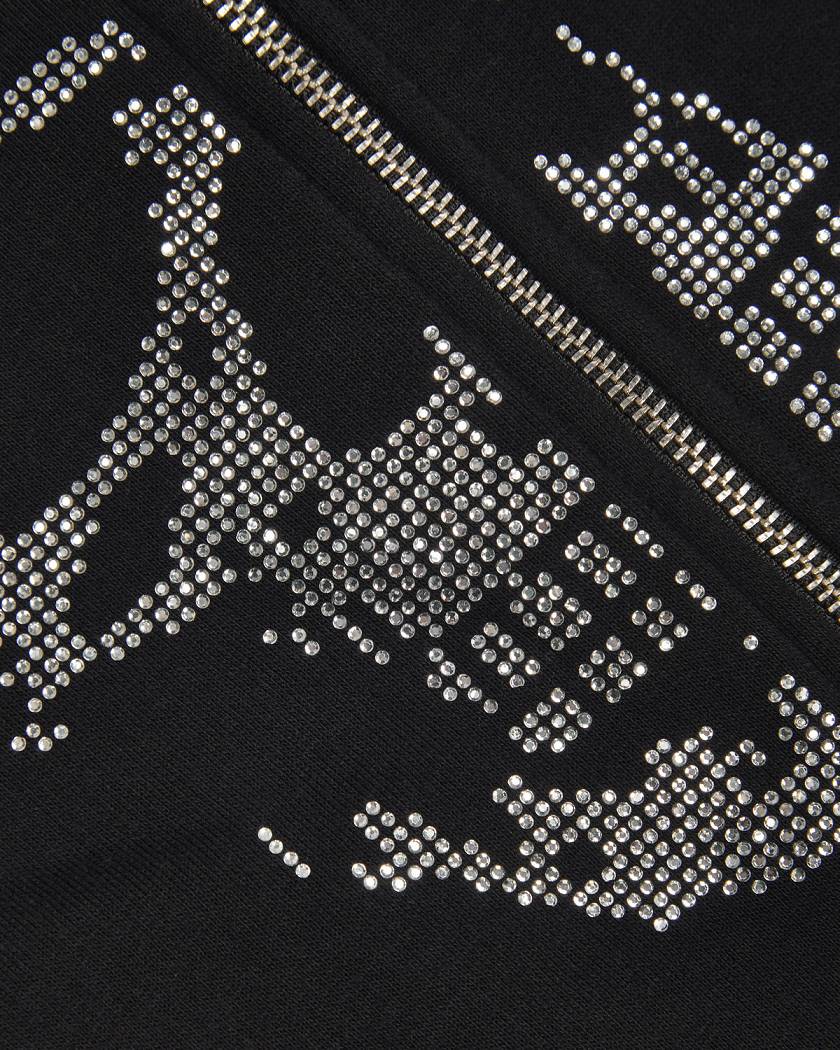 Trapstar Decoded Skull Diamante Hoodie Black | TS-65392