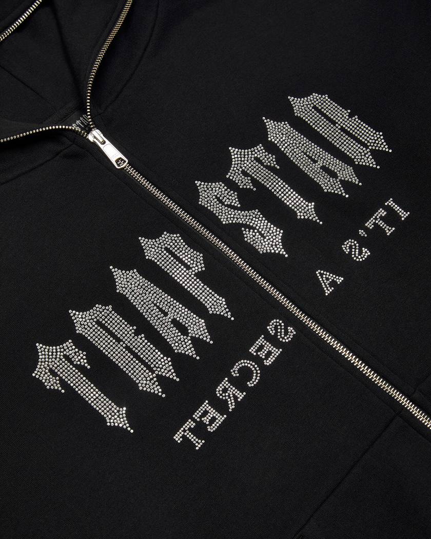 Trapstar Decoded Skull Diamante Hoodie Black | TS-65392