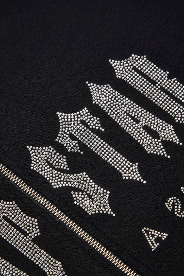 Trapstar Decoded Skull Diamante Hoodie Black | TS-65392
