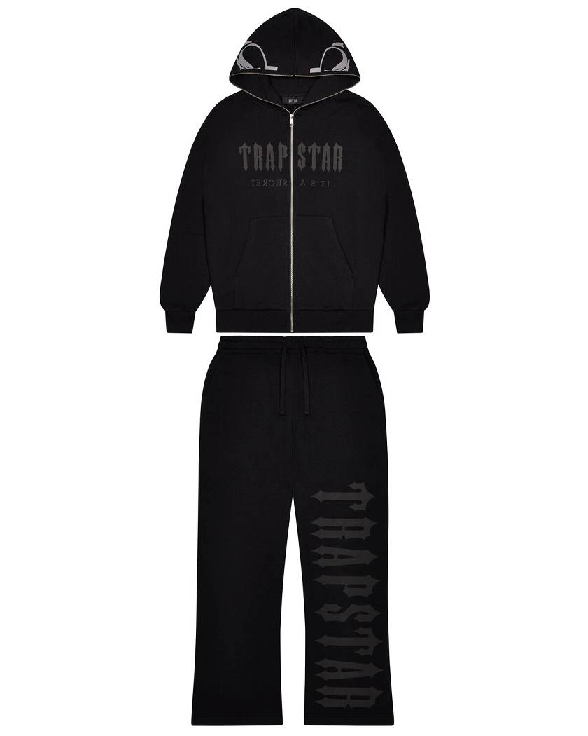 Trapstar Decoded Skull Rider Hoodie Black | TS-65341