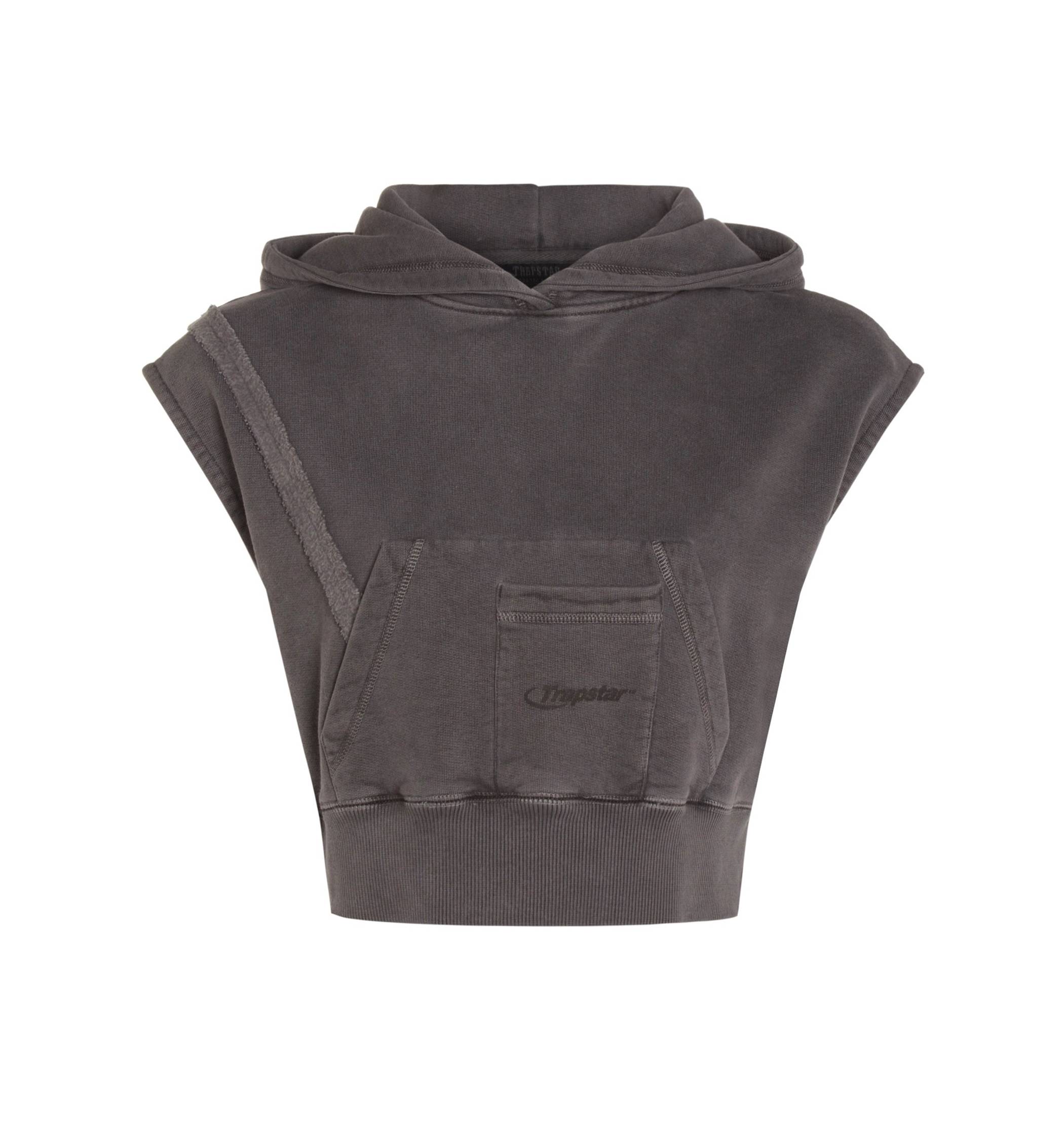 Trapstar Deconstructed Cropped Sleeveless Hoodie Enzyme Wash | TS-65127