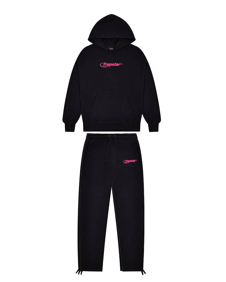 Trapstar Hyperdrive Embroidered Tracksuit Black | TS-65387