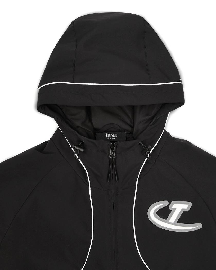 Trapstar Hyperdrive Piped Windbreaker Black | TS-65433