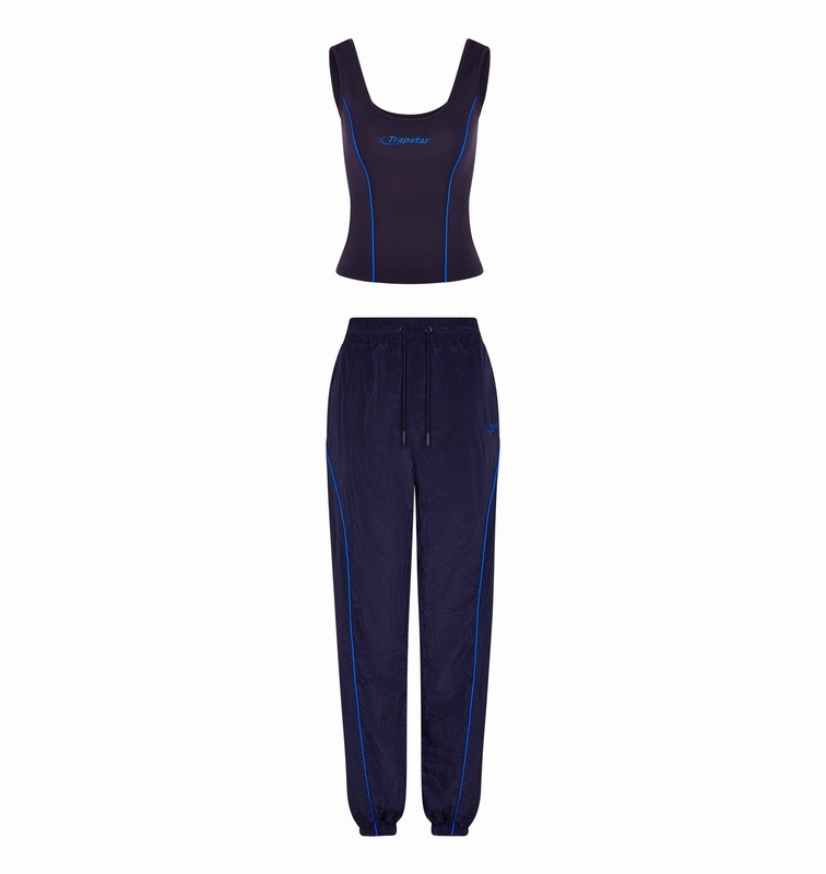 Trapstar Hyperdrive Piping Black / Blue | TS-64823