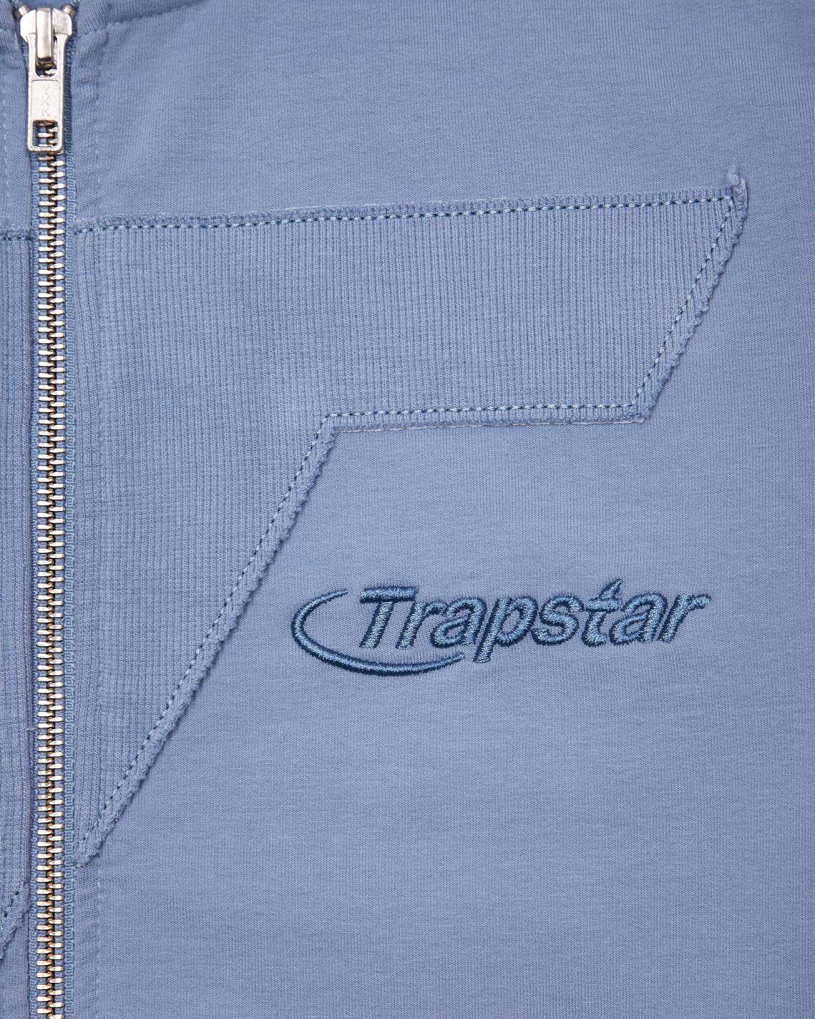 Trapstar Hyperdrive Rib Panel Zip Hoodie Blue | TS-65159