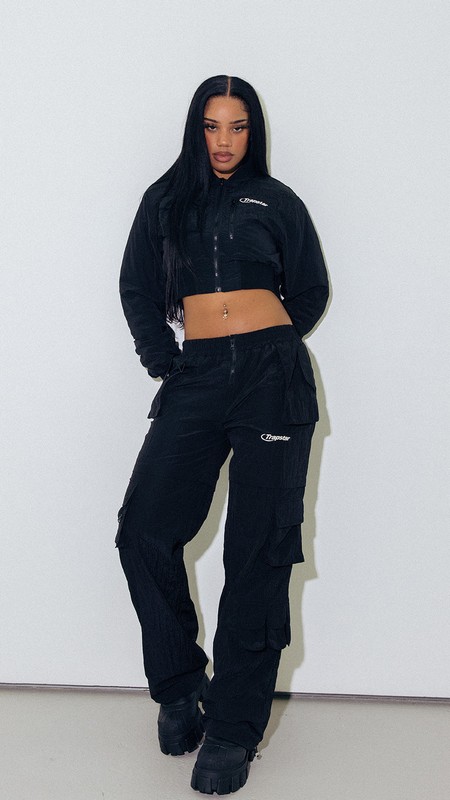 Trapstar Hyperdrive Ripstop Utility Cargos Black / White | TS-64780