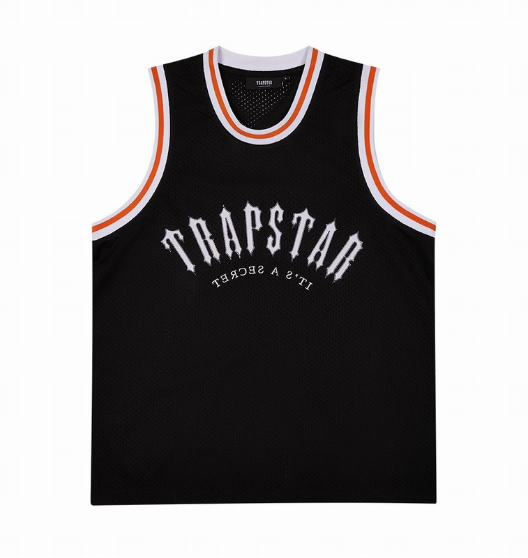 Trapstar Irongate Arch Basketball Vest Black / White / Orange | TS-64904
