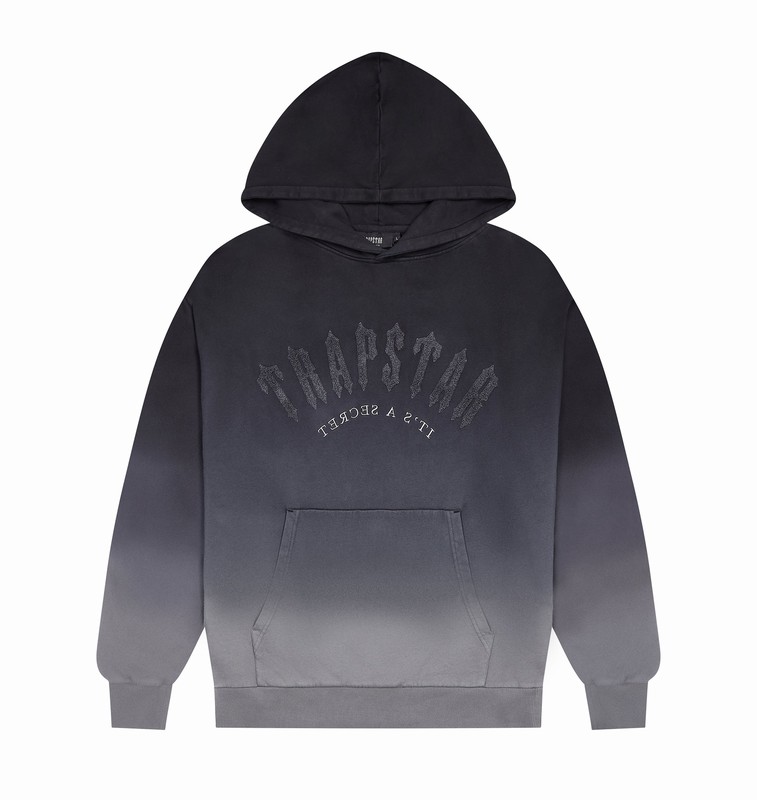 Trapstar Irongate Arch Chenille Hoodie Short Black | TS-64945