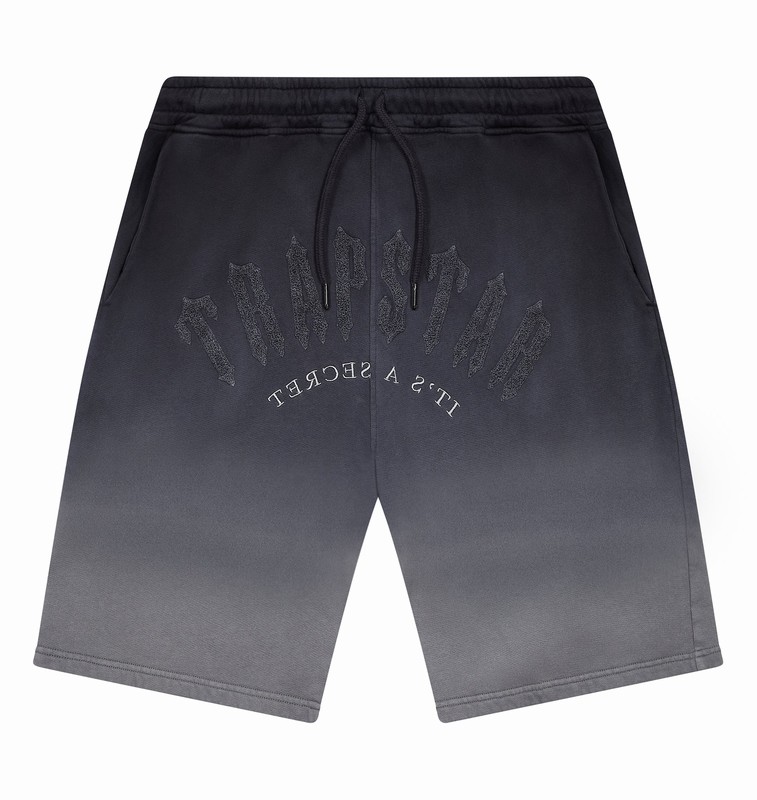 Trapstar Irongate Arch Chenille Hoodie Short Black | TS-64945