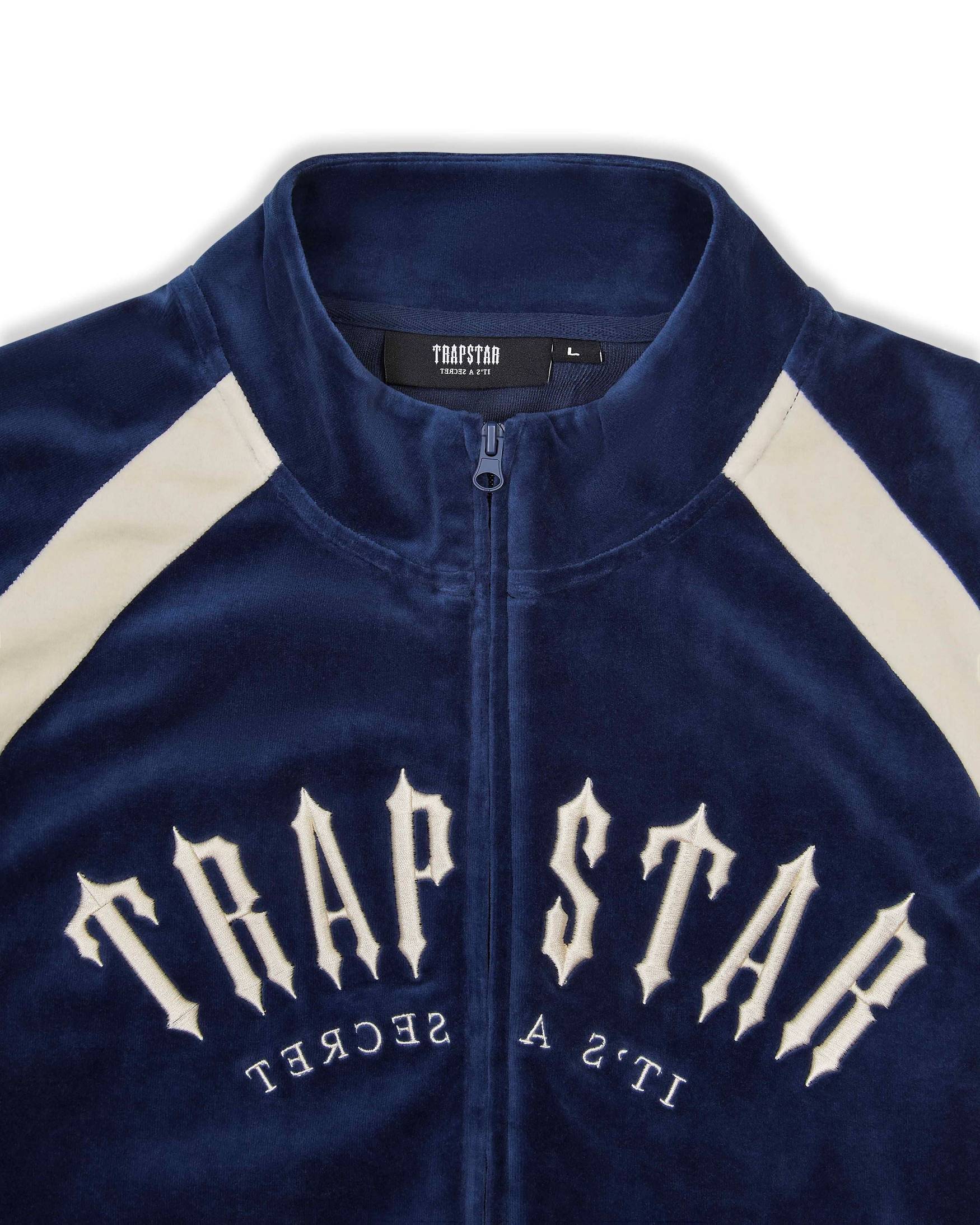 Trapstar Irongate Arch Velour Tracksuit Navy | TS-65374