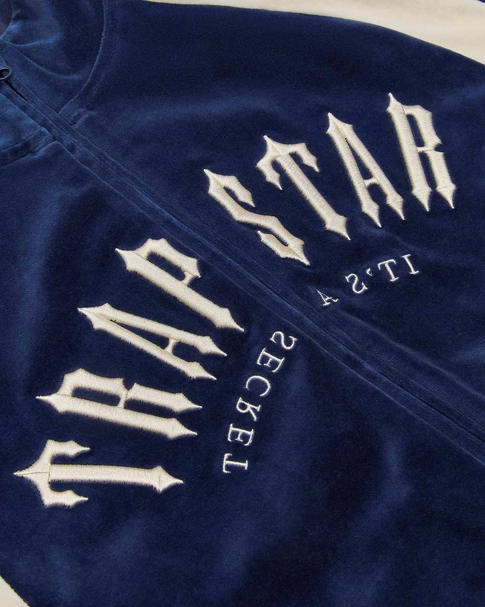 Trapstar Irongate Arch Velour Tracksuit Navy | TS-65374