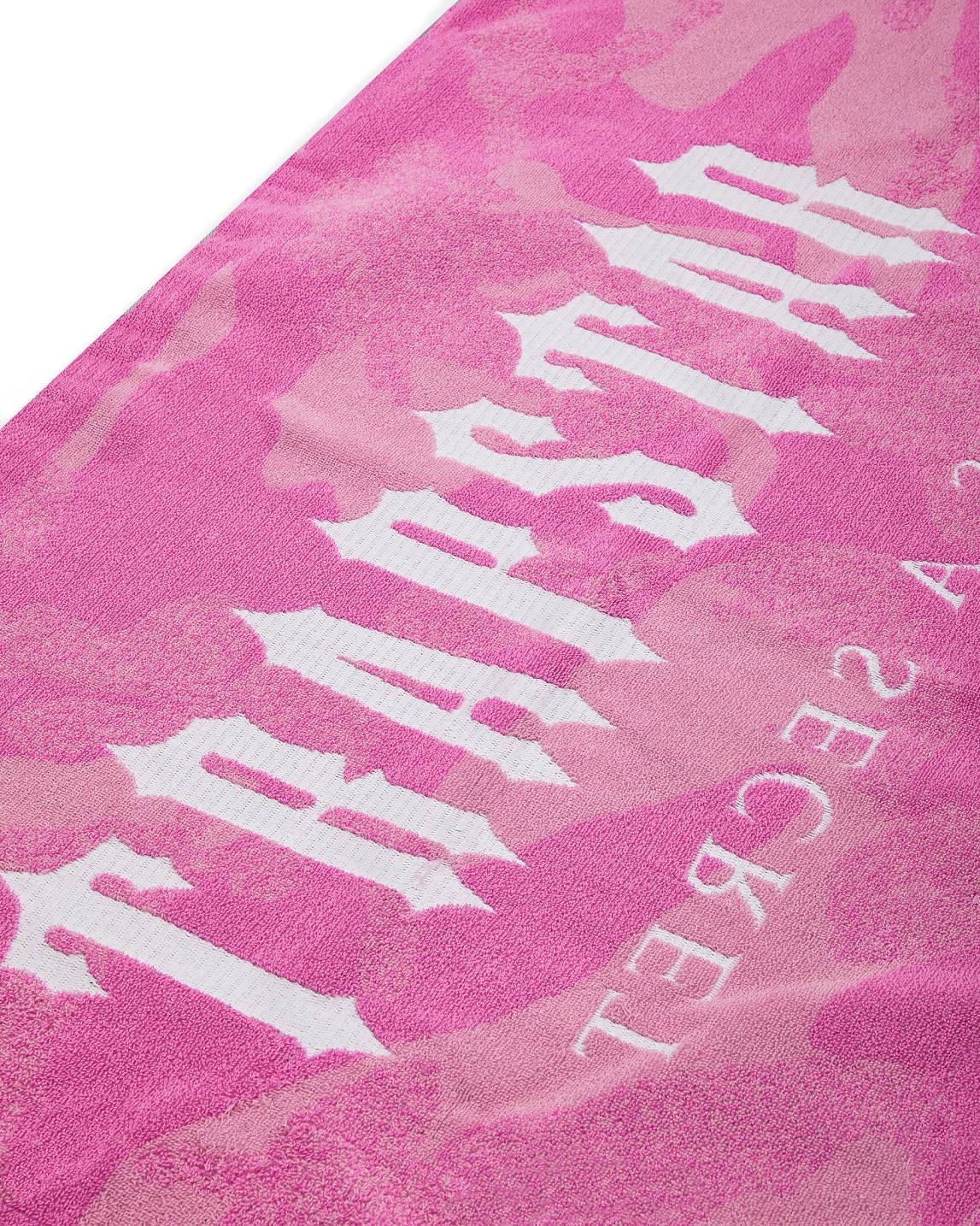 Trapstar Irongate Beach Towel Pink/White | TS-65068