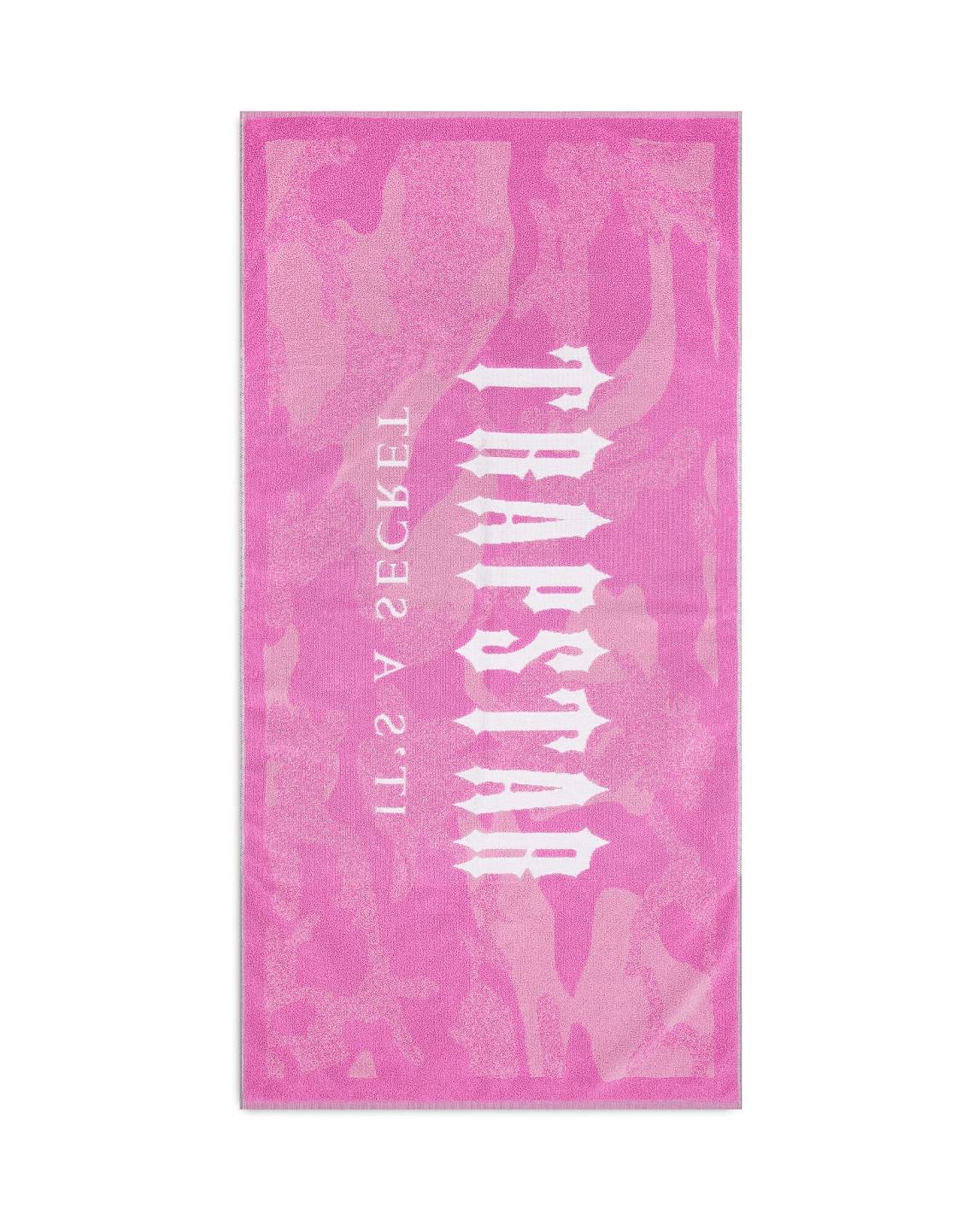 Trapstar Irongate Beach Towel Pink/White | TS-65068