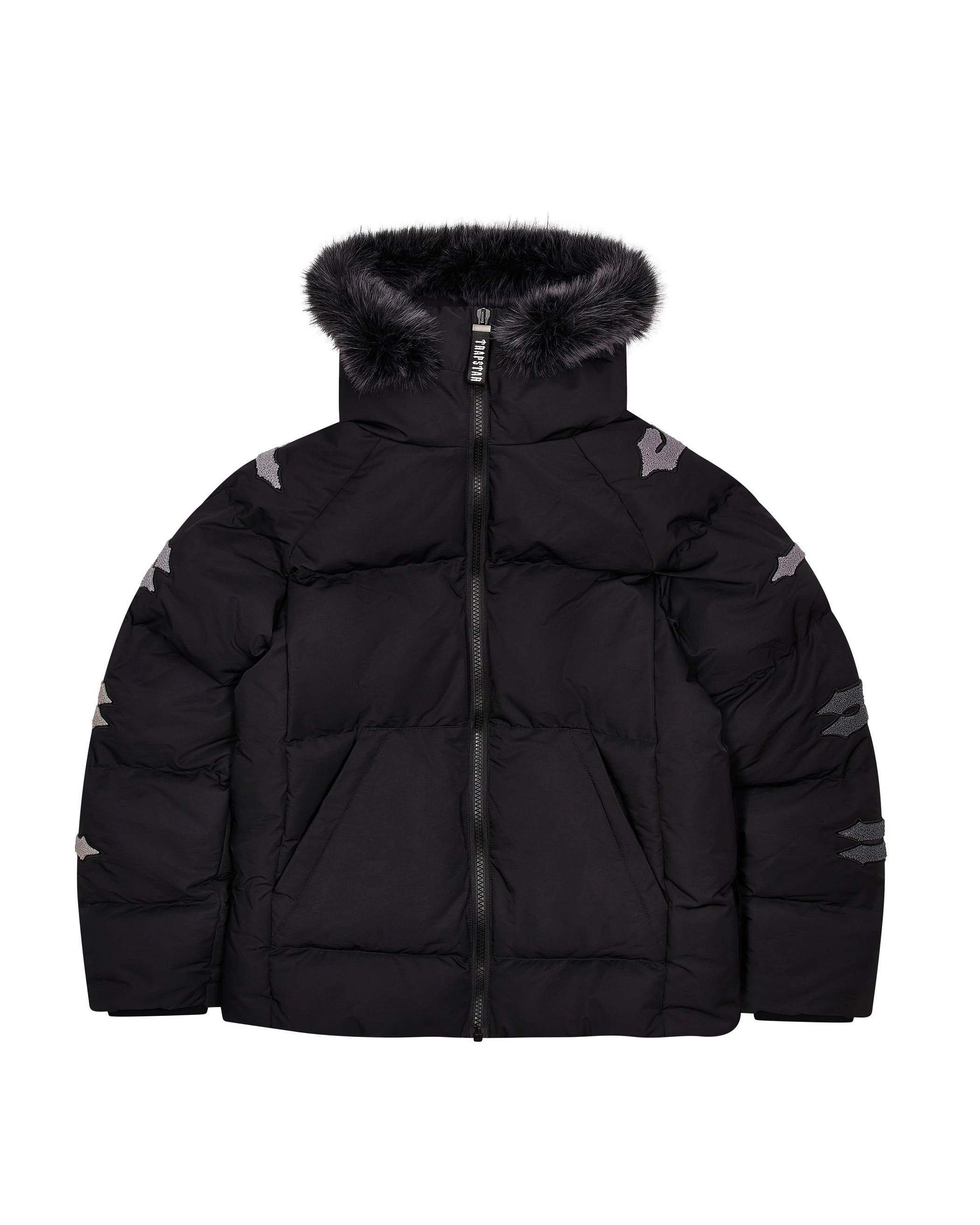 Trapstar Irongate Chenille Sleeve Puffer Black | TS-65430