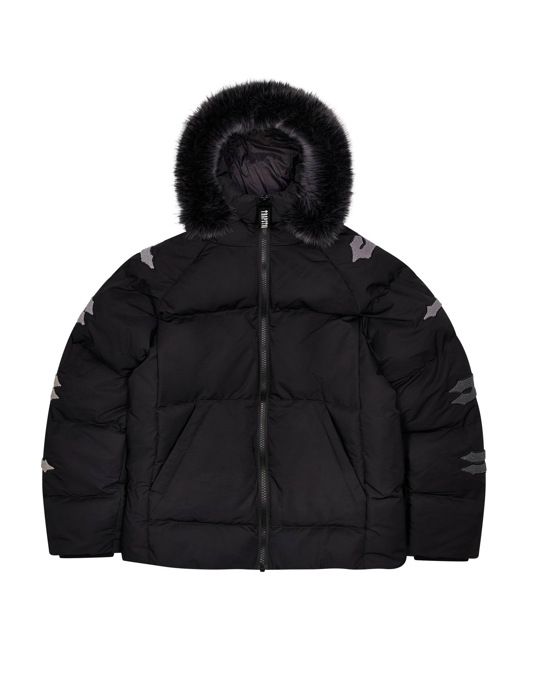 Trapstar Irongate Chenille Sleeve Puffer Black | TS-65430