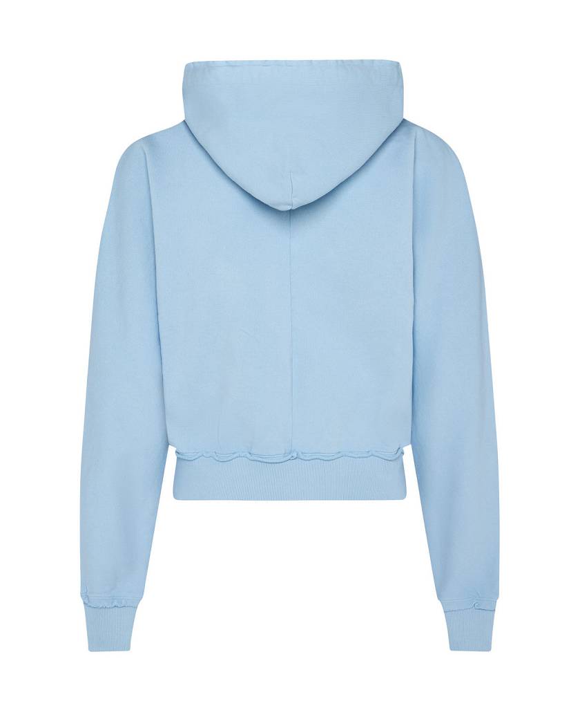 Trapstar Irongate Cropped Batwing Zip Hoodie Baby Blue | TS-65153