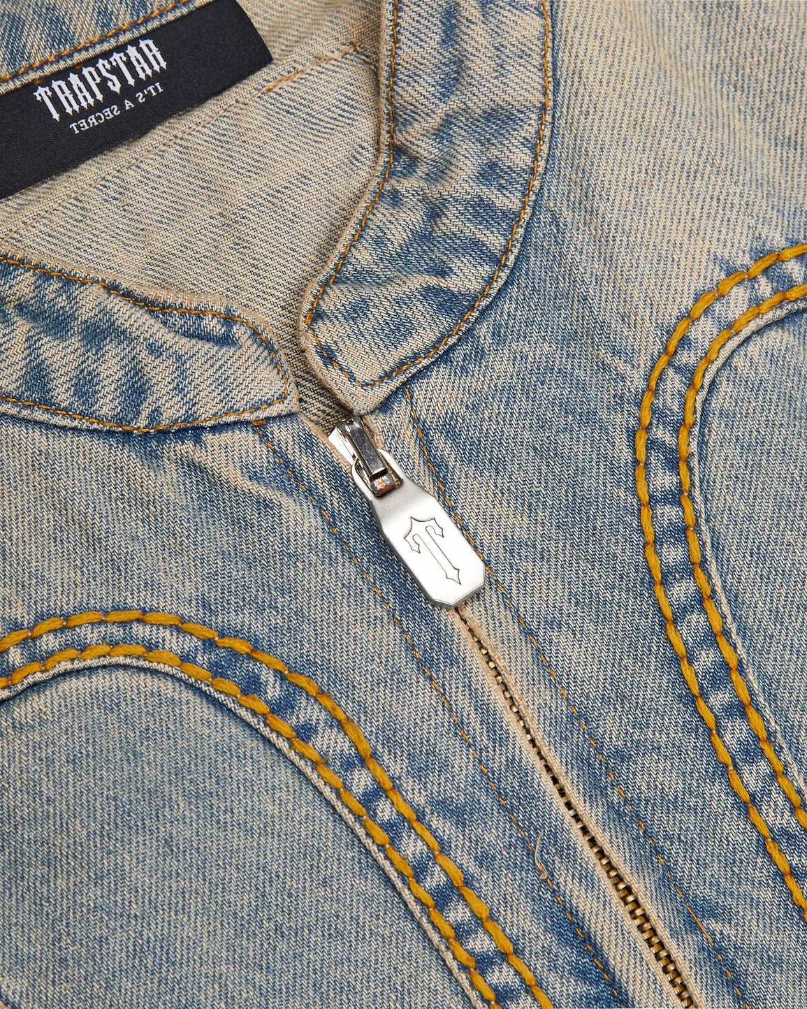 Trapstar Irongate Denim Motocross Jacket Sandy Blue | TS-65459