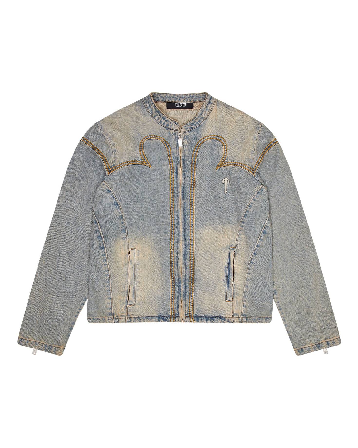 Trapstar Irongate Denim Motocross Jacket Sandy Blue | TS-65459