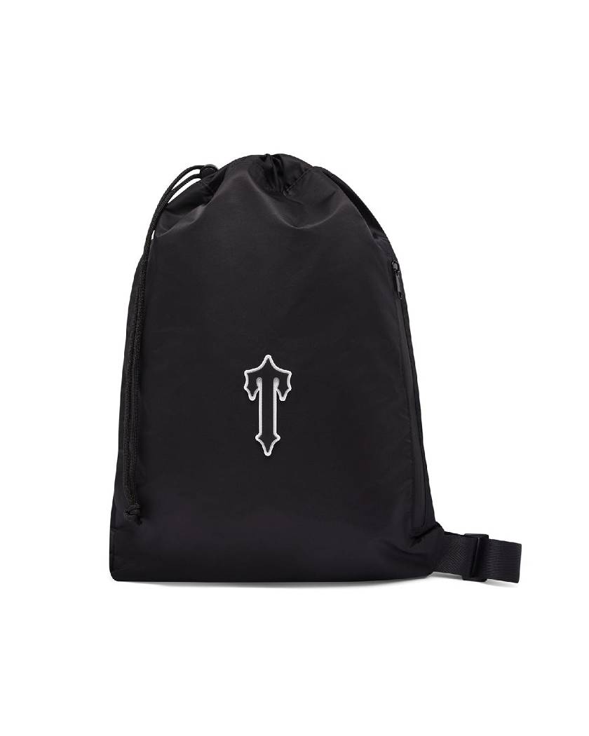 Trapstar Irongate Drawstring Bag Black/White | TS-65176