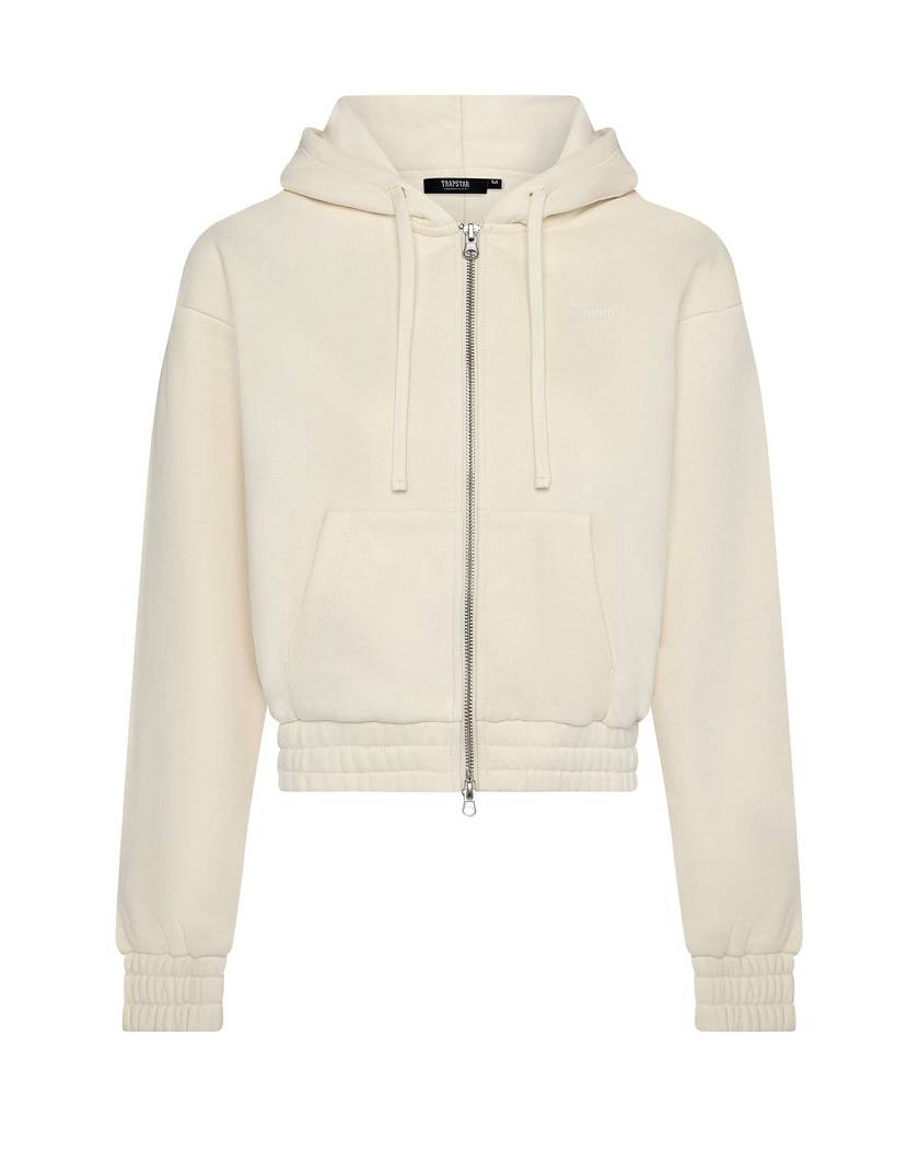 Trapstar Irongate Hoodie with Silicone Badge Off White | TS-65144