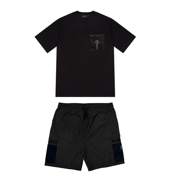 Trapstar Irongate Mesh Pocket Short Black / White | TS-64921