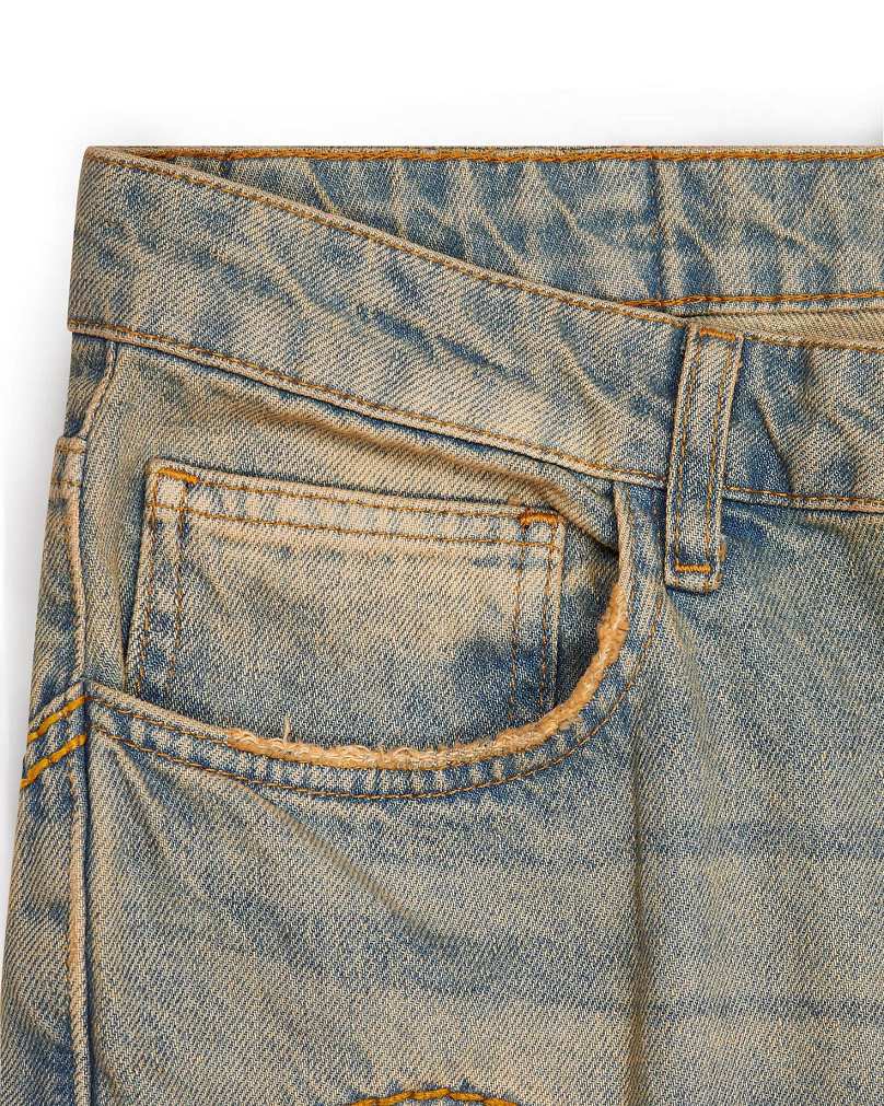 Trapstar Irongate Panel Denim Jeans Sandy Blue | TS-65316