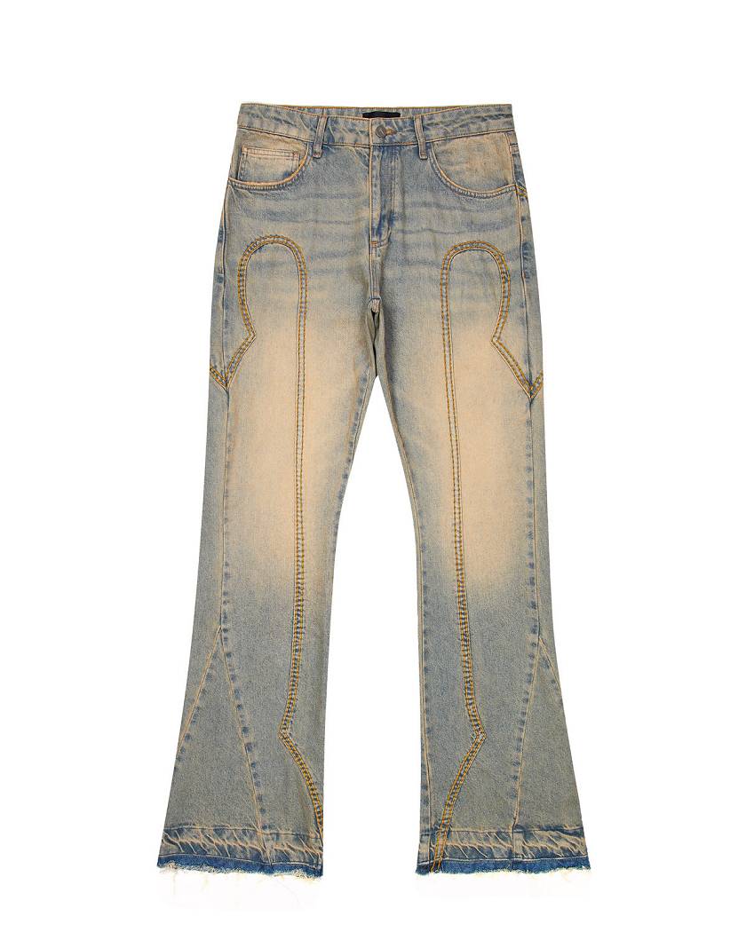 Trapstar Irongate Panel Denim Jeans Sandy Blue | TS-65316