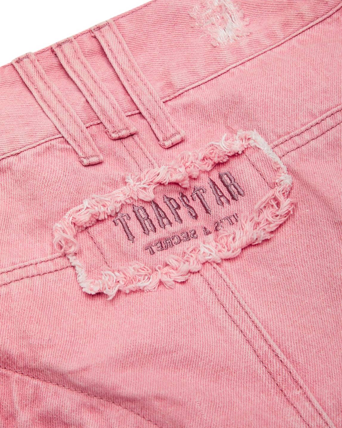 Trapstar Irongate T Denim Zip Detail Mini Skirt Pink | TS-65101
