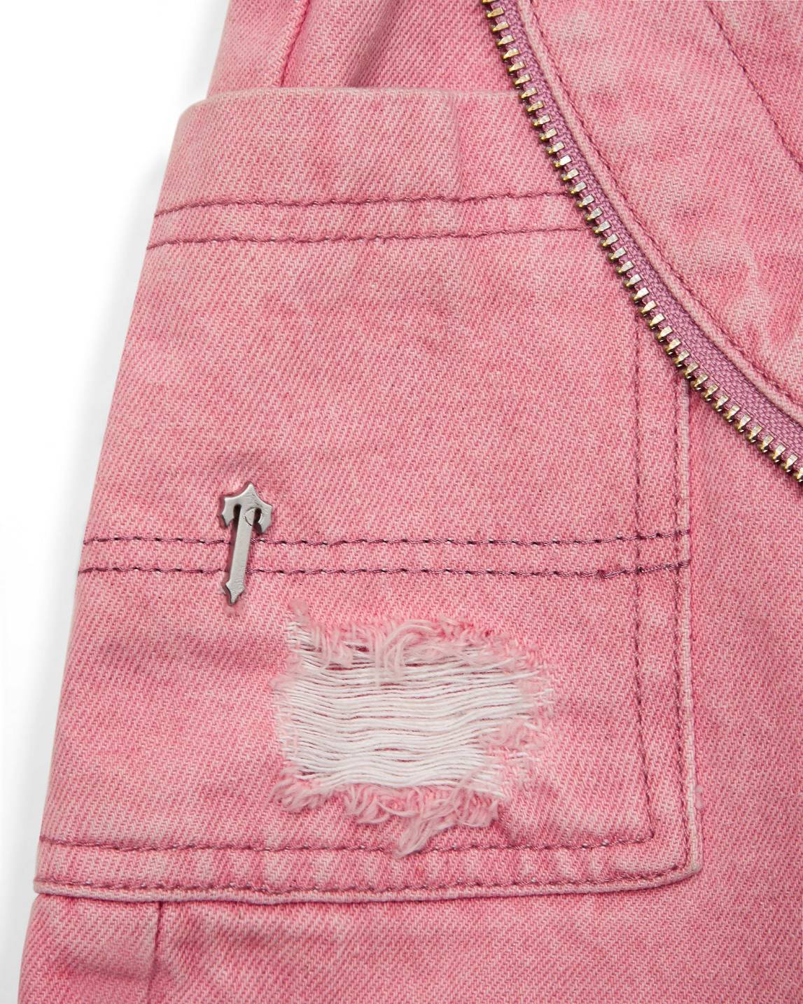 Trapstar Irongate T Denim Zip Detail Mini Skirt Pink | TS-65101