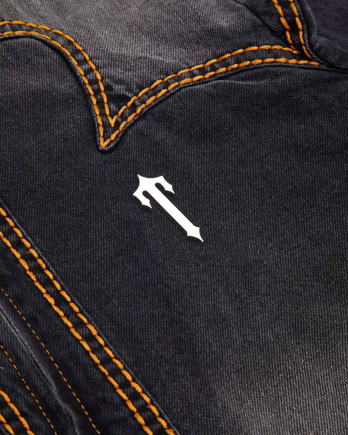 Trapstar Irongate T Panel Denim Jacket Black | TS-65456