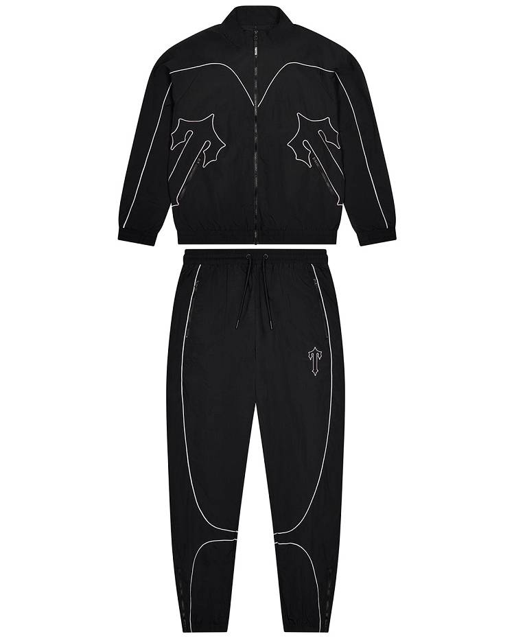 Trapstar Irongate T Panel Shell Tracksuit Black | TS-65377