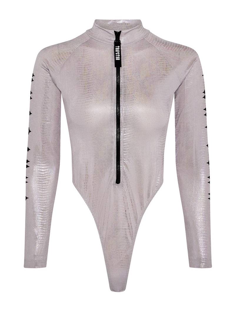 Trapstar Irongate Zipped Bodysuit Silver | TS-65113