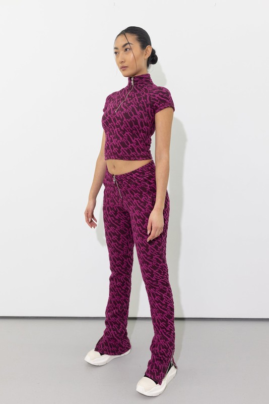 Trapstar Jacquard Fitted Burgundy Pink | TS-64785