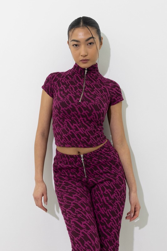 Trapstar Jacquard Fitted Burgundy Pink | TS-64785