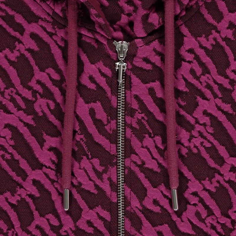Trapstar Jacquard Fitted Zip Burgundy Pink | TS-64786