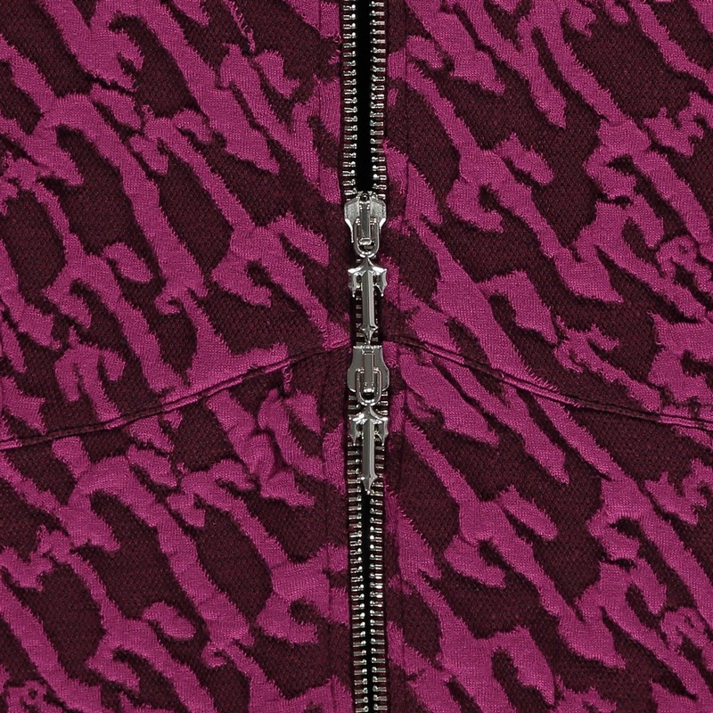 Trapstar Jacquard Fitted Zip Burgundy Pink | TS-64786