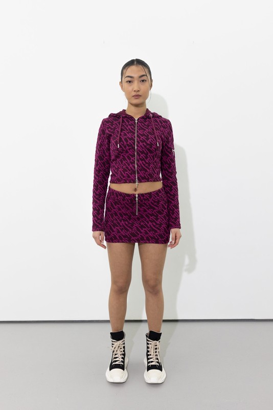 Trapstar Jacquard Fitted Zip Burgundy Pink | TS-64786