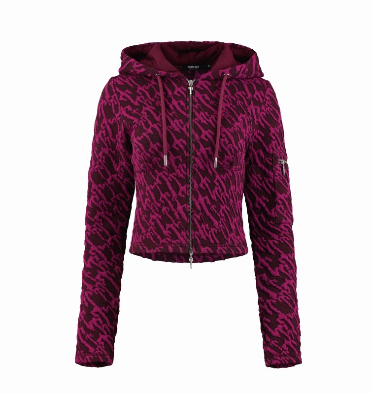Trapstar Jacquard Fitted Zip Burgundy Pink | TS-64786