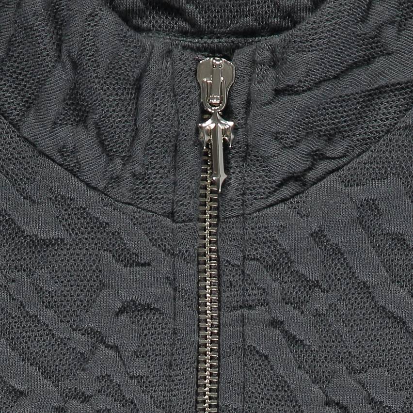 Trapstar Jacquard Fitted Zip Crop Top Grey | TS-65123