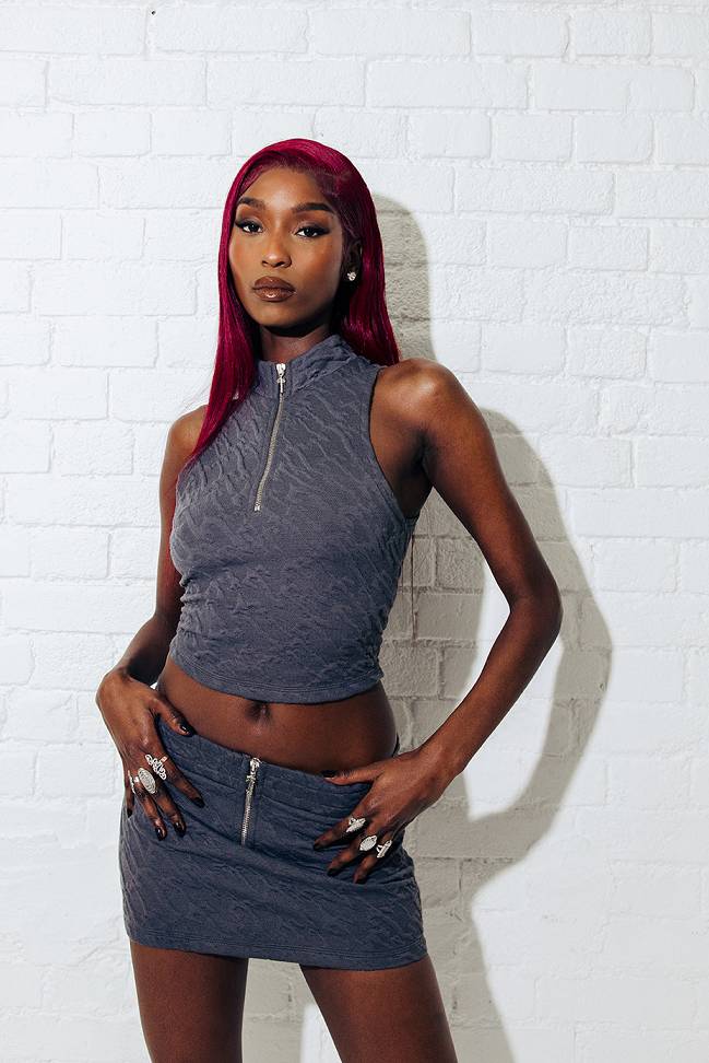Trapstar Jacquard Fitted Zip Crop Top Grey | TS-65123
