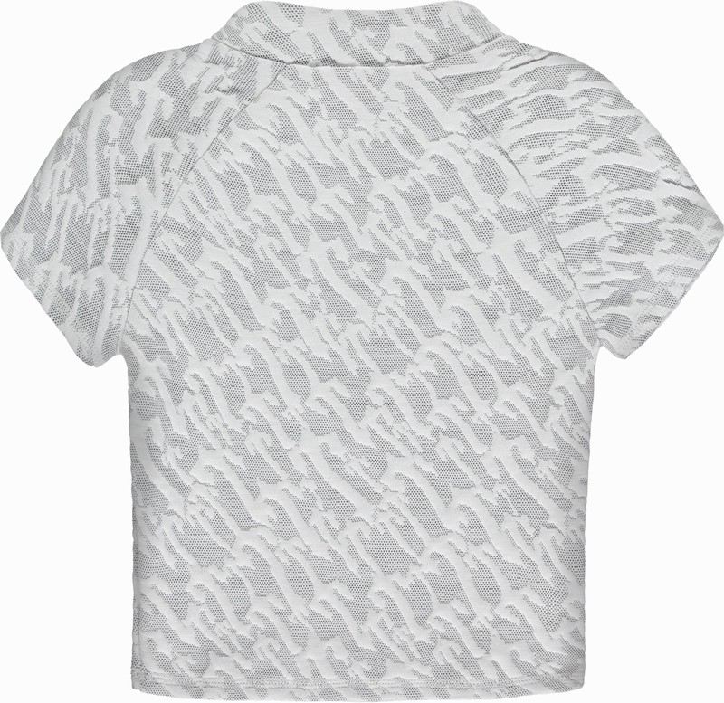 Trapstar Jacquard Fitted Zip Crop Top White | TS-64777