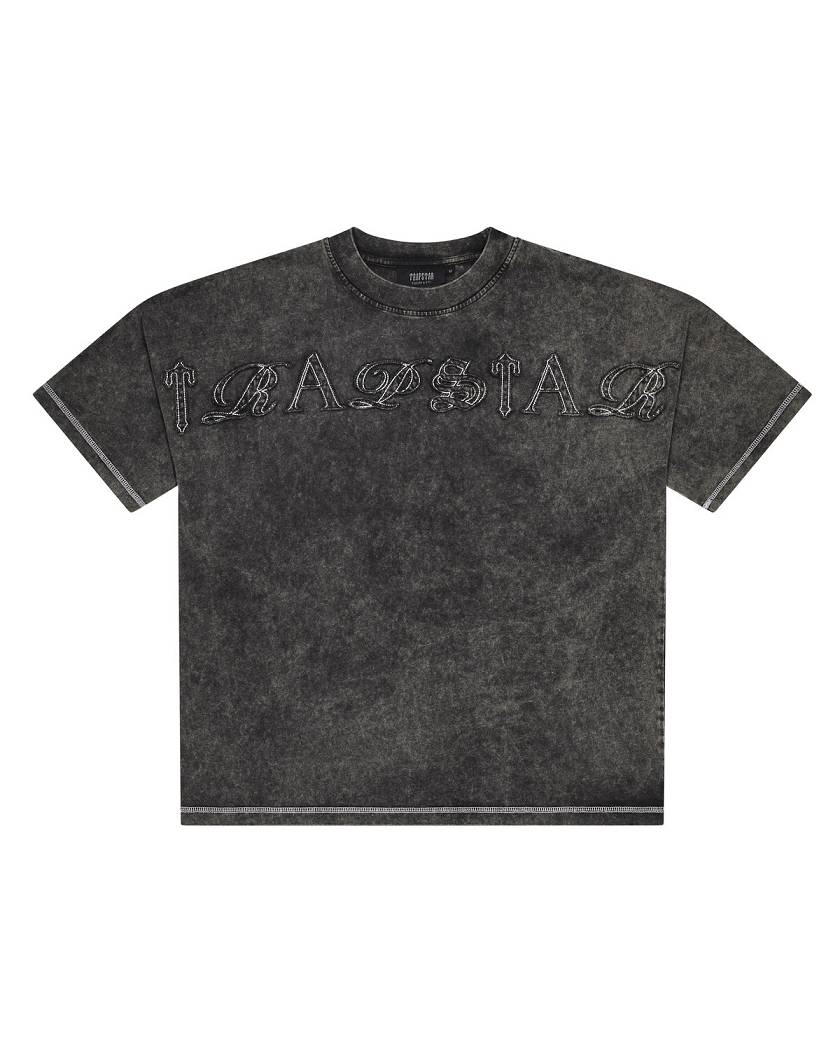 Trapstar Patchwork Script T-Shirt Grey | TS-65252