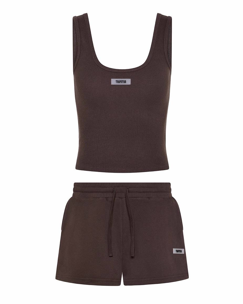 Trapstar Rib Vest with Irongate Silicone Badge Brown | TS-65125