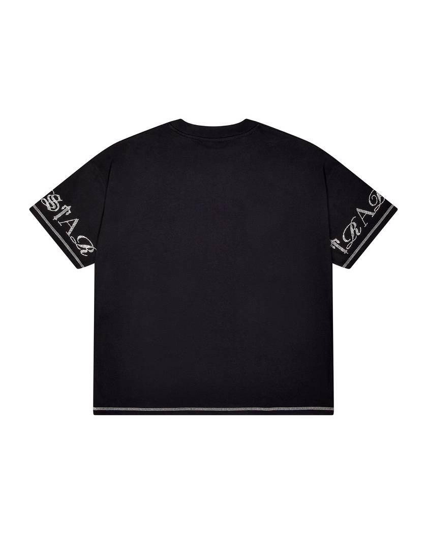 Trapstar Script Tee 2.0 Black/ Diamanté | TS-65247