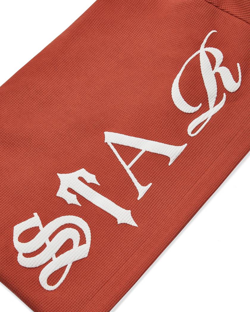 Trapstar Script Waffle Hoodie Burnt Orange | TS-65344