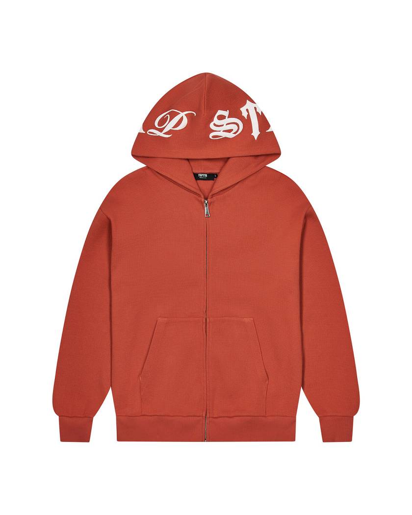 Trapstar Script Waffle Hoodie Burnt Orange | TS-65344