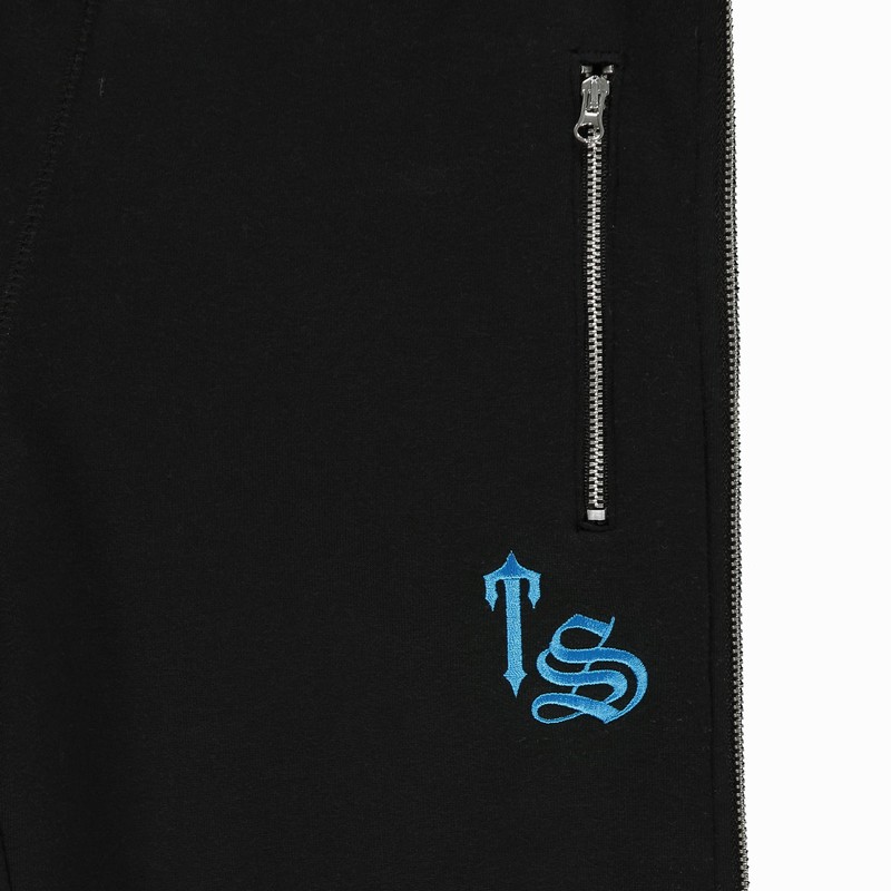 Trapstar Script Zip Leg Black / Turquoise | TS-64779
